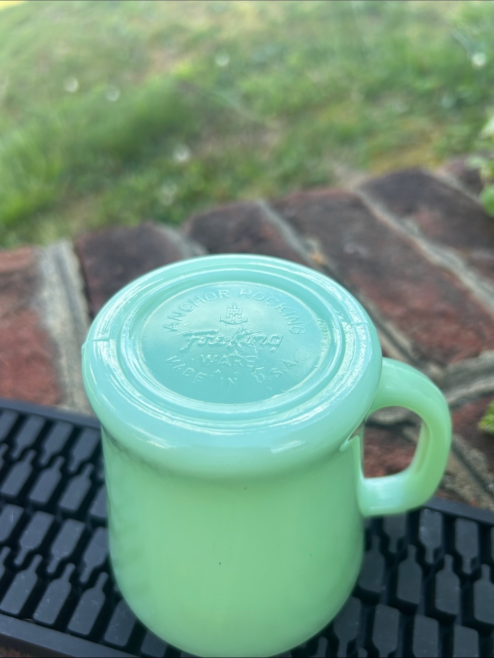 Fire King Vintage coffee mugs. Mint green - Picture 3 of 3
